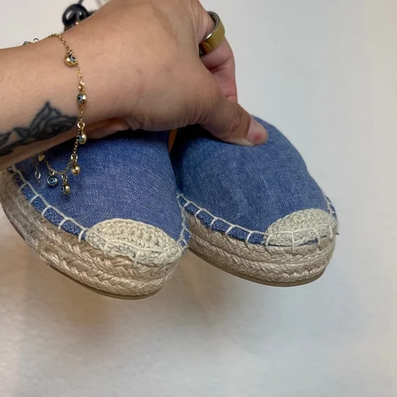 Old Navy Blue Espadrille Ankle-Strap Flats - Picture 8 of 8